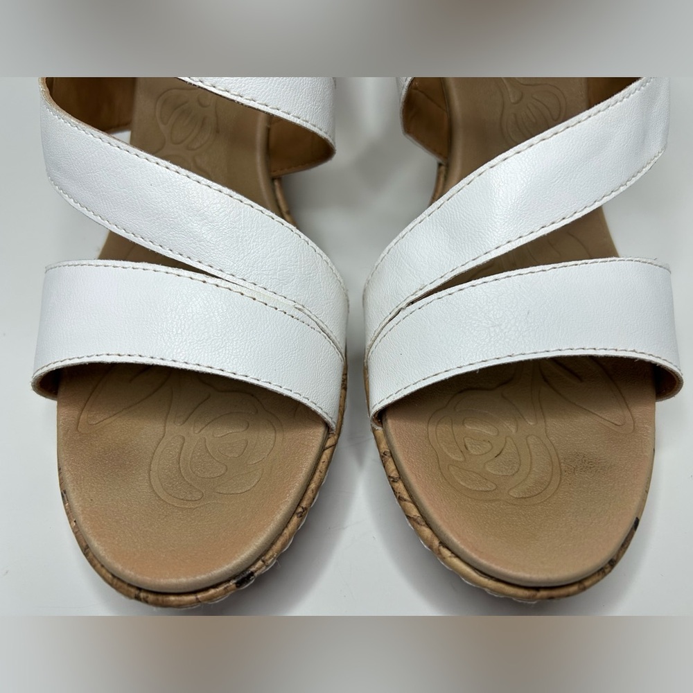 B.O.C. Schirra White Casual Open Toe Platform Cork Wedge Heel Sandal Size 11 - Picture 13 of 14